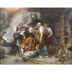 "Vor Den Aufstand 1809 in Tirol" Placa de Porcelana Pintada KPM