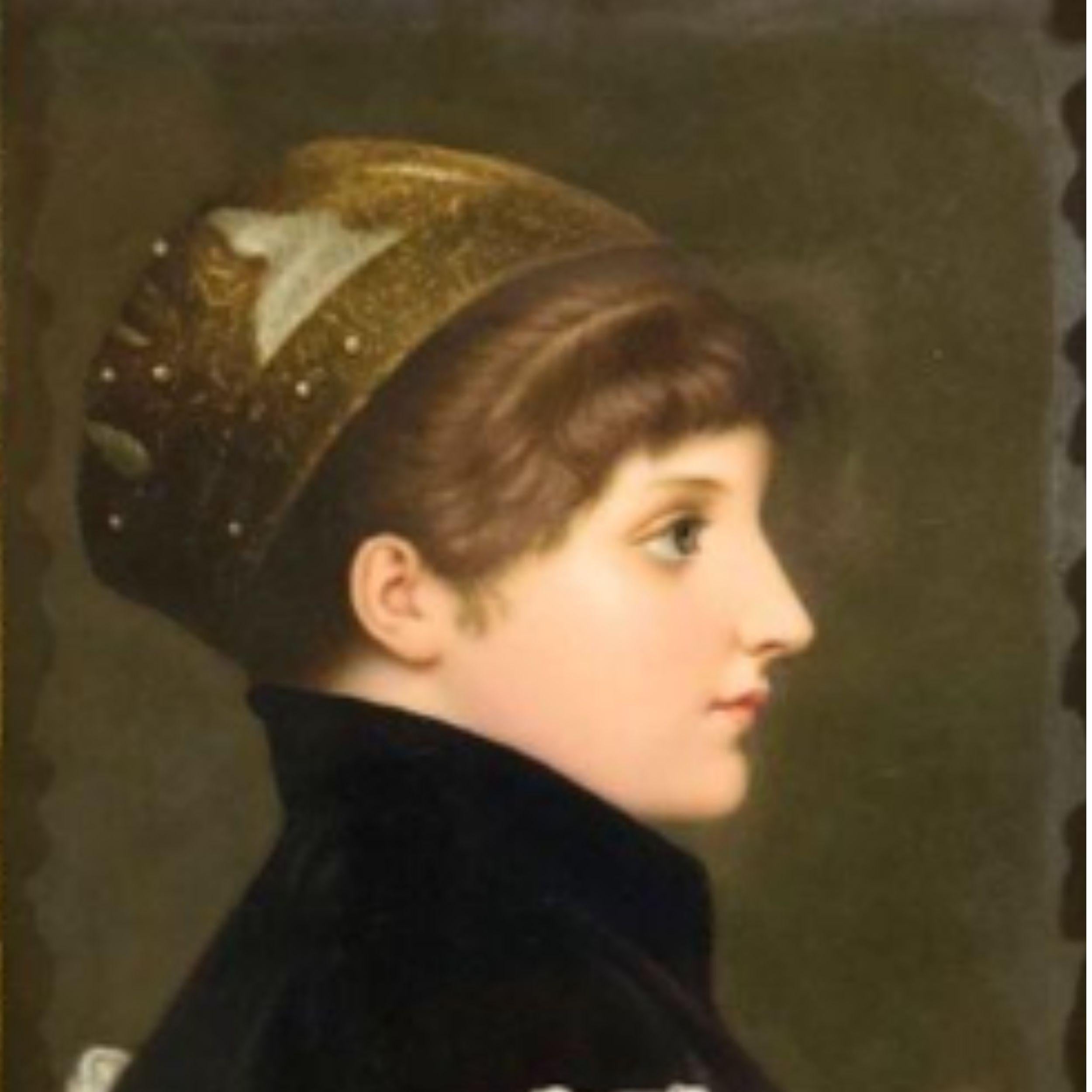 KPM Porcelain Plaque - Femme correcte avec cadre en bois sculpté et doré en vente 5