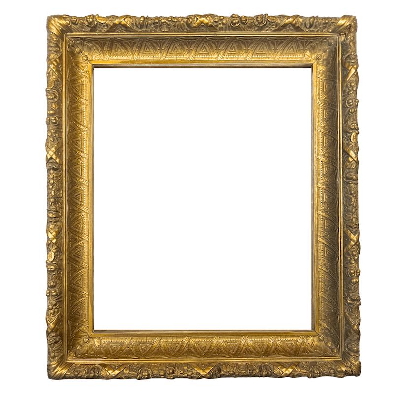 1870's American Antike vergoldete Malerei Rahmen – Art von Unknown