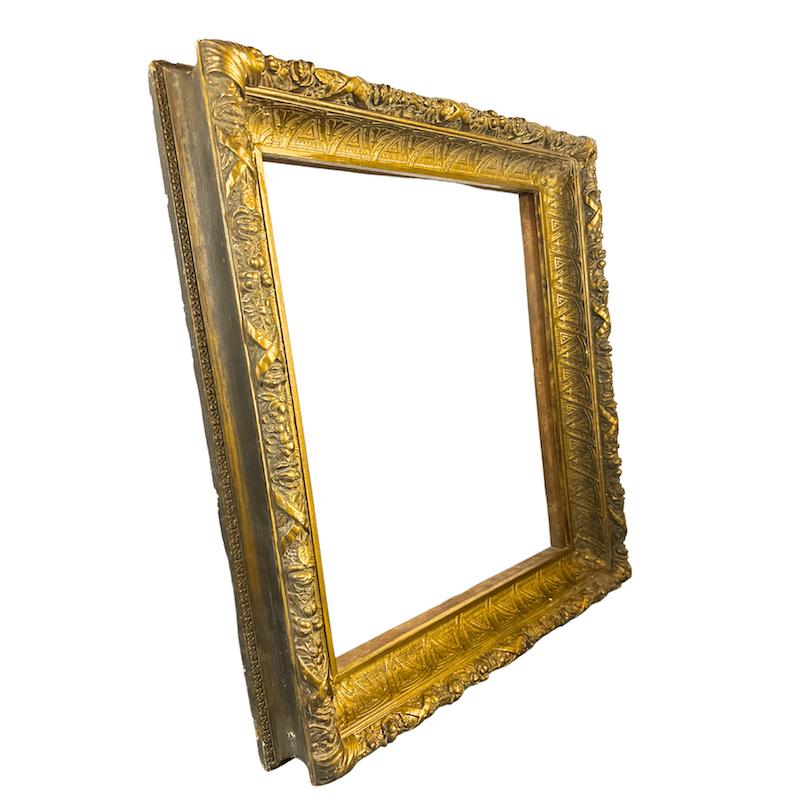1870's American Antike vergoldete Malerei Rahmen im Angebot 4