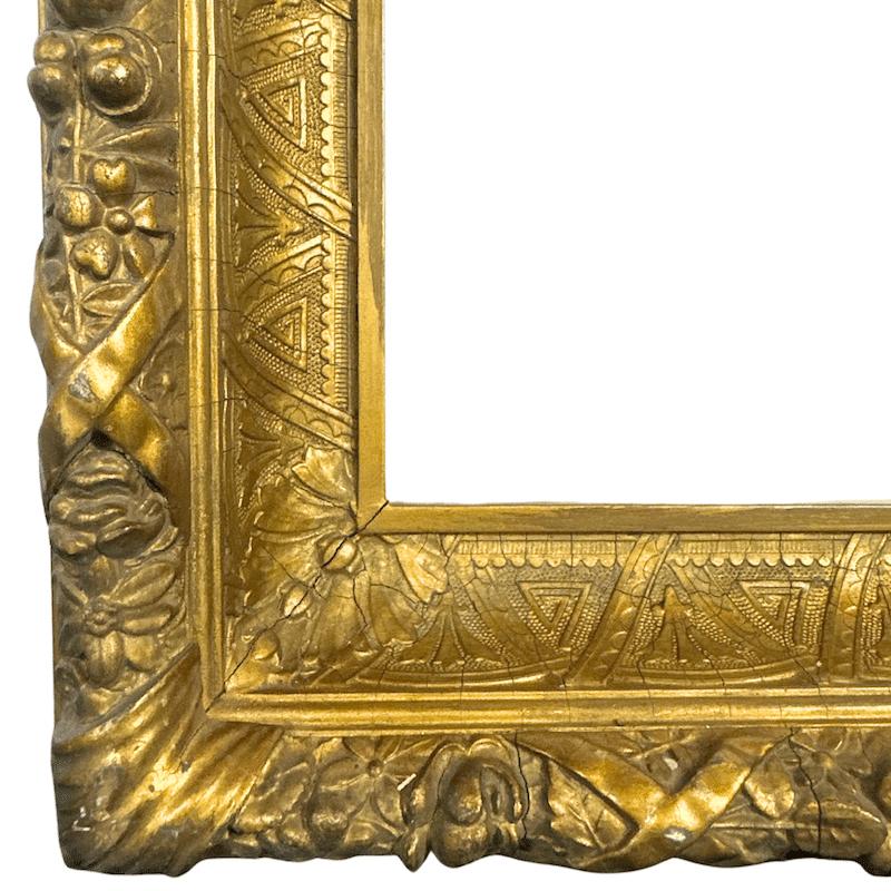1870's American Antike vergoldete Malerei Rahmen im Angebot 2