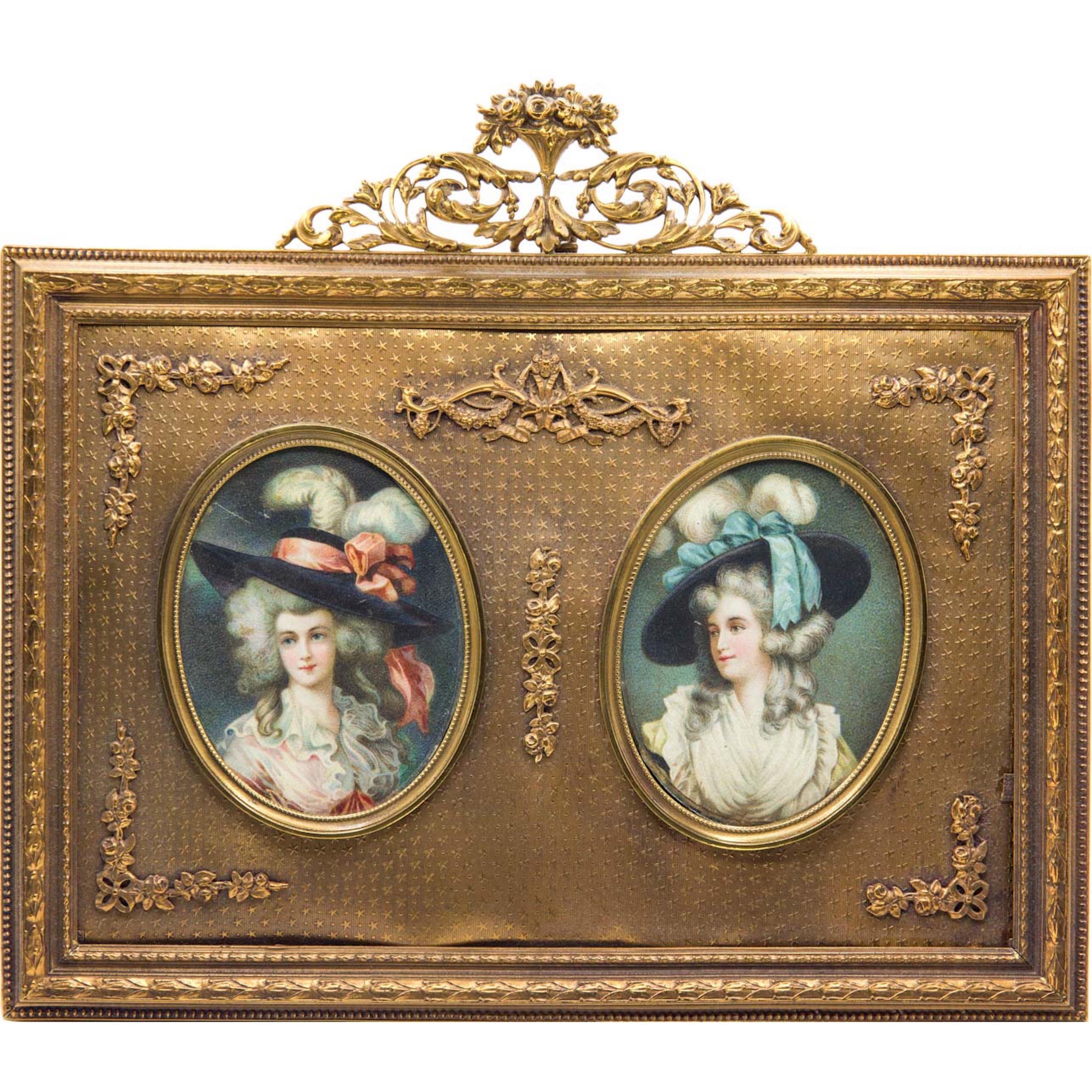 Bronze Ormolu with Twin Photograph / Picture Frame - Art by Unknown
