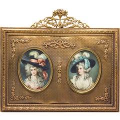 Antique Bronze Ormolu with Twin Photograph / Picture Frame