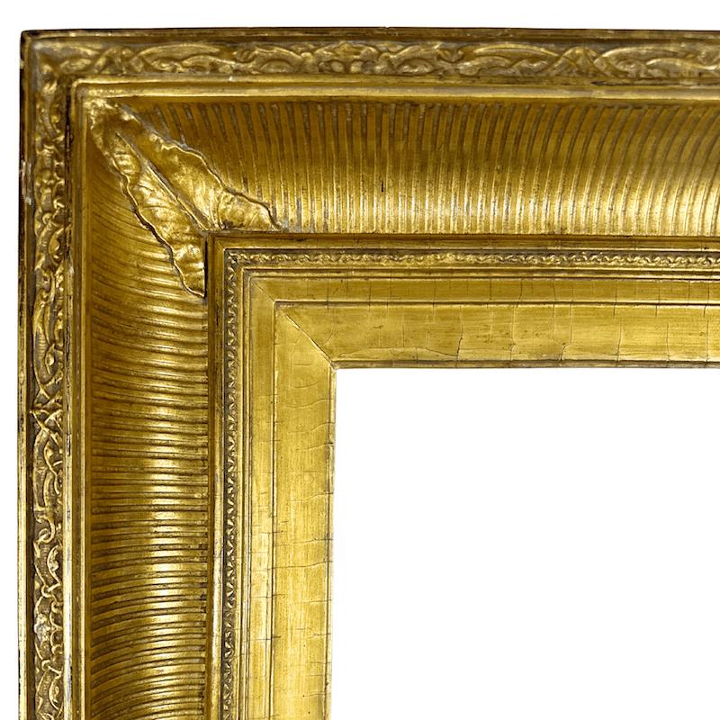 1860s American Hudson River Gilt Wood Antique Frame

Frame Size: Width: 33.75″ X Height: 42.25″

Thickness: 6″

Picture Size: Width: 22.50″ X  Height: 31″

Bin Code 537