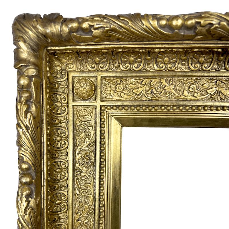 1870’s Antique American Gilt Frame  Antique Painting Frame

Frame Size: Width: 21″ X  Height: 25″

Thickness: 5.65″

Picture Size: Width: 10.25″ X  Height: 14.25″

Bin Code 538