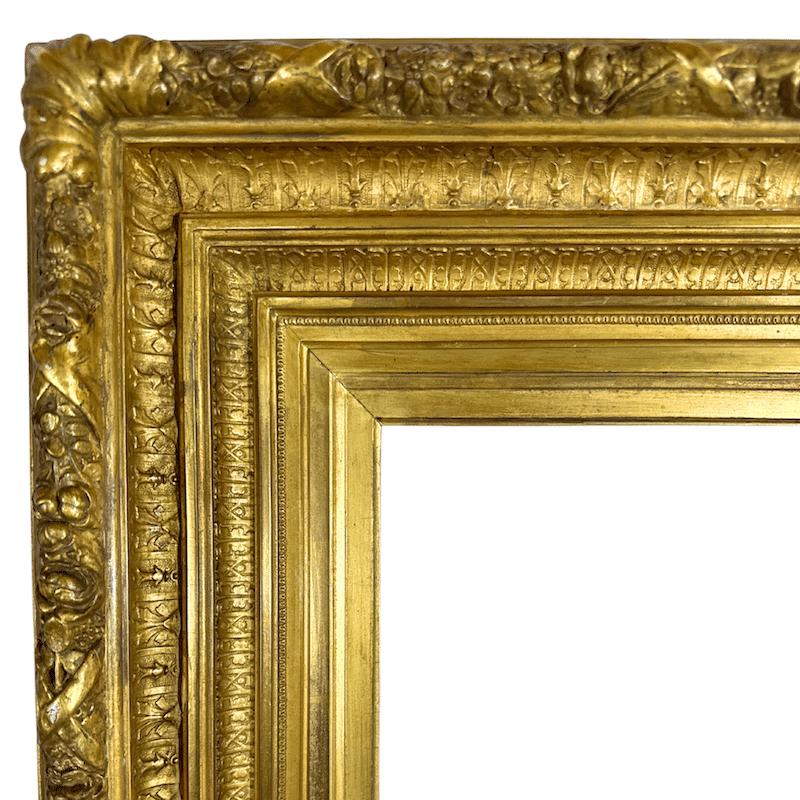 1880s American School Gilt Wood Antique Frame

Frame Size: Width: 31.75″ X Height: 38.25″

Thickness: 6″

Picture Size: Width: 20″ X Height: 26.50″

Bin Code 536