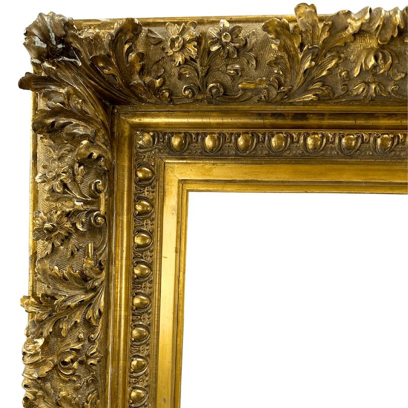 1880s Large American Gilt  Antique Frame

Frame Size: Wight: 54.50″ X Height: 69″

Thickness: 10″

Picture Size: Wight: 36.60″ X Height: 50.50″

Bin Code 579