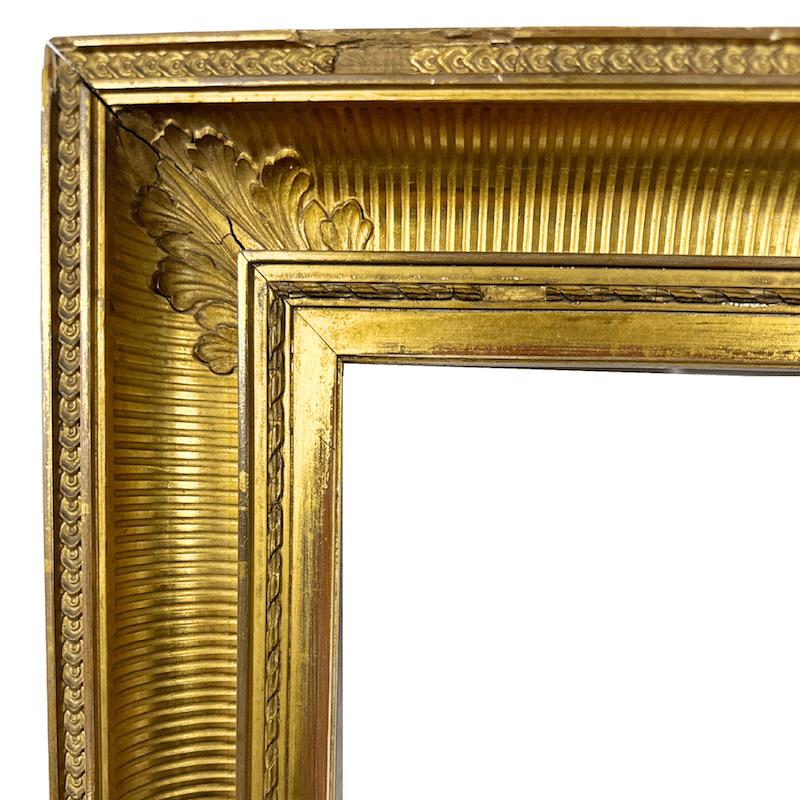 American 1860s Hudson River Antique Frame Antique Painting Gold Frame

Frame Size: Width: 26.50″ X Height: 22.25″

Thickness: 4″

Picture Size: Width: 29.60″ X  Height: 33.60″

Bin Code 554