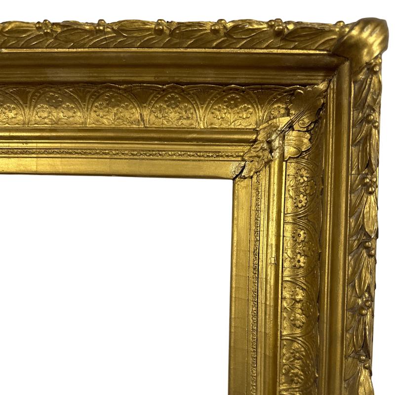 Marco de pintura dorado antiguo americano del río Hudson de 1870 en venta 1