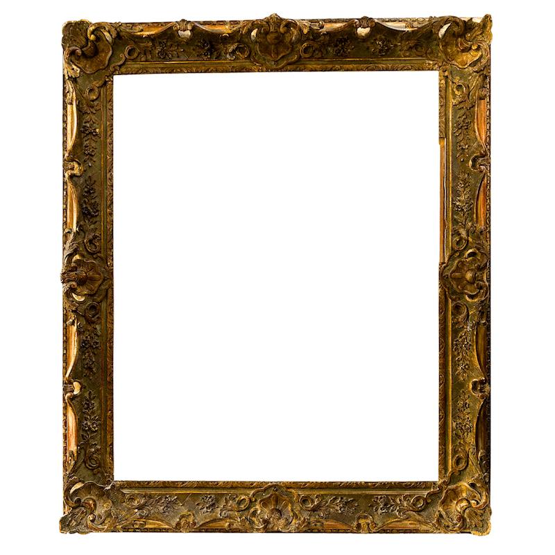French 19th century Carved Large Antique Frame - Art by Unknown