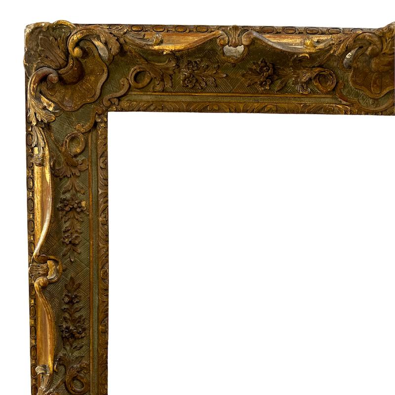 French 19th century Carved Large Antique Frame

Frame Size: Width: 51″ X Height: 61″

Thickness: 6″

Picture Size: Width: 40.75″ X Height: 50″

Bin Code 530