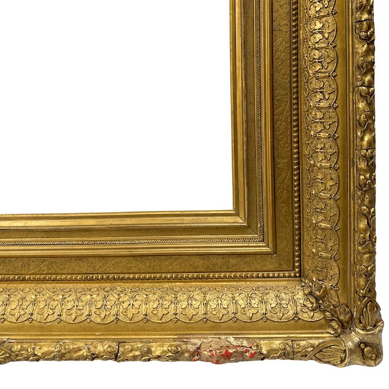 Large American 1880s Gilt Wood Antique Frame For Sale 3