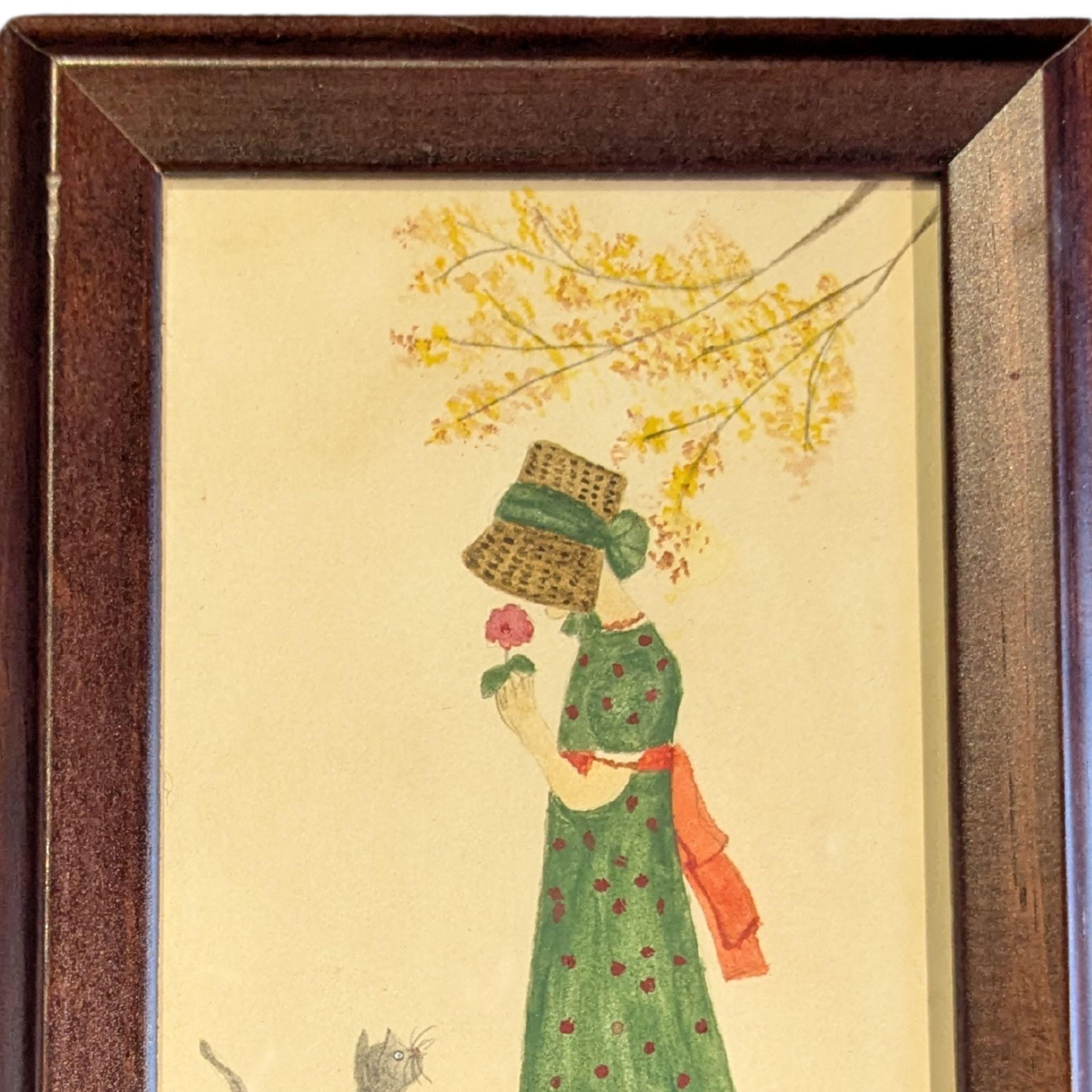Girl with Kitten - Art by Evelyn S. Dubiel