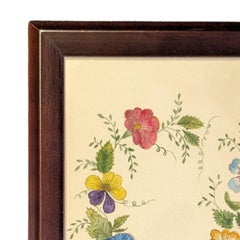 A Wreath of Floral Watercolors, Signed