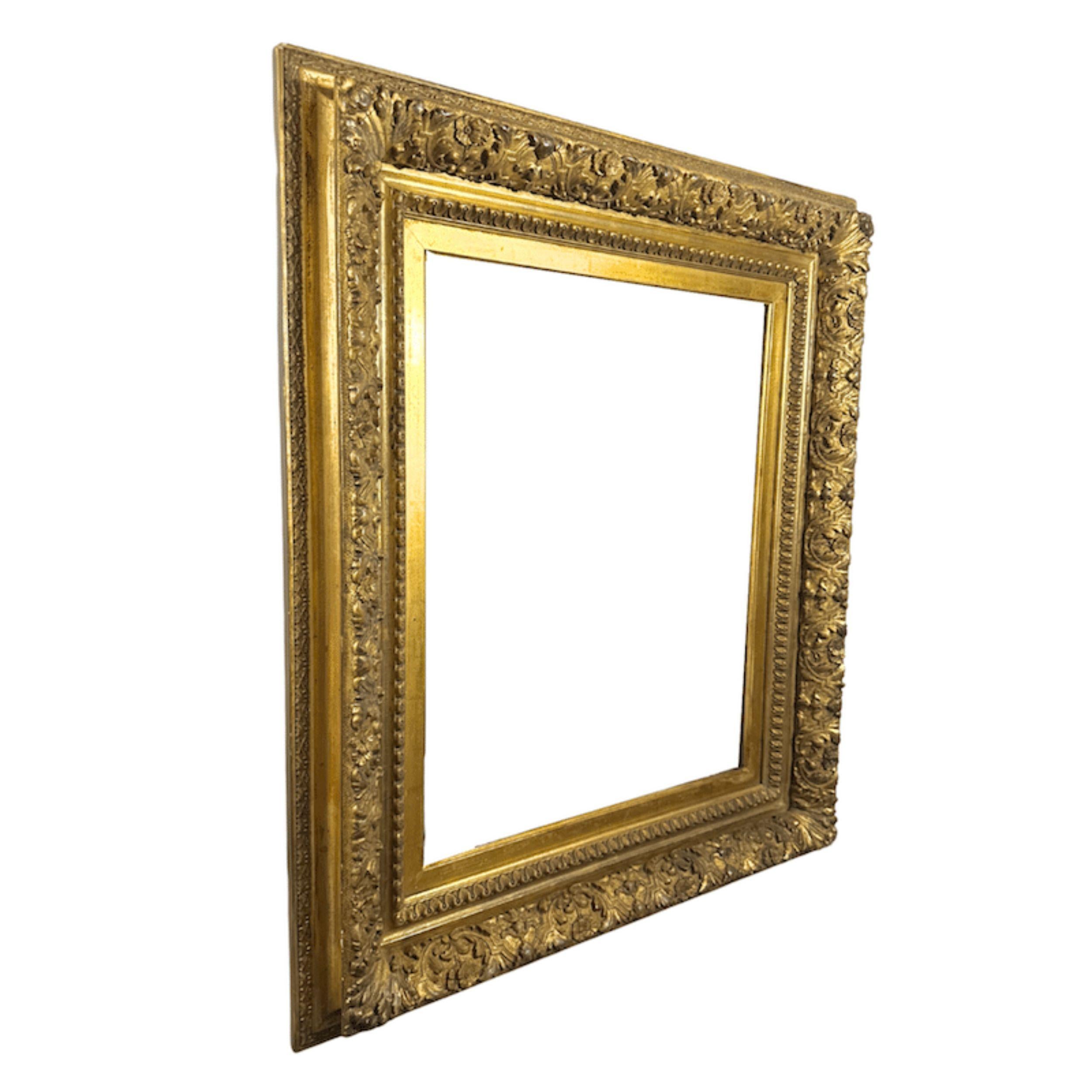 Cadre en bois doré américain de style Barbizon des années 1880 - 16 x 20 pouces (Taille d'ouverture) - École de Barbizon Art par Unknown