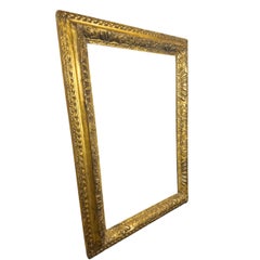 17th-Century Italian Baroque Giltwood Frame with Auricular Motifs, Hand-Carved