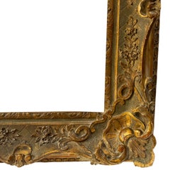 Large 19th-Century French Frame with Gilt Patina, Cartouches & Acanthus Scrolls