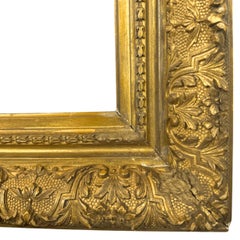 1860s Antique American Gilt Wood Barbizon Frame with Acanthus & Floral Detail