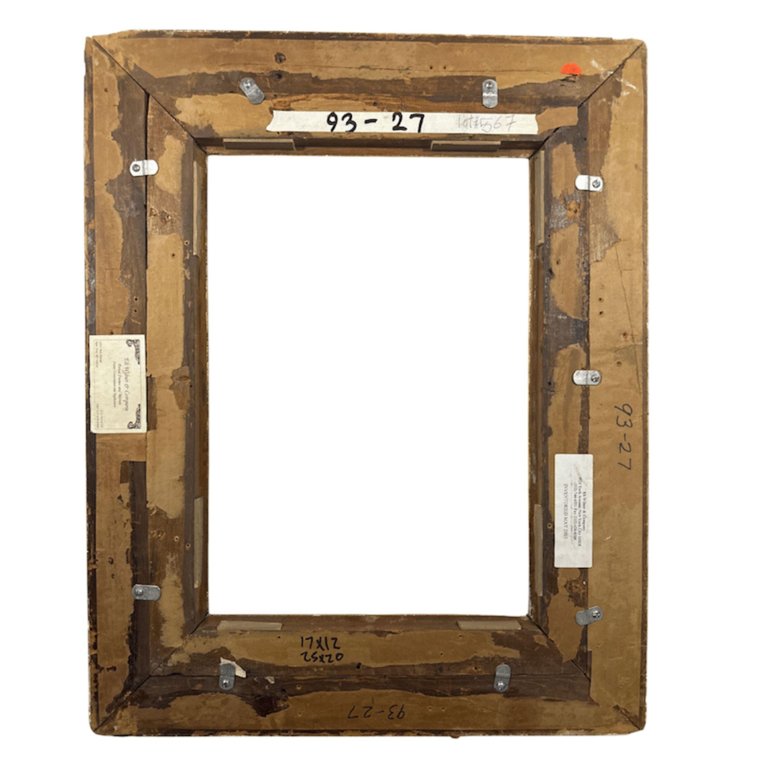 1860s Antique American Gilt Wood Barbizon Frame with Acanthus & Floral Detail For Sale 3