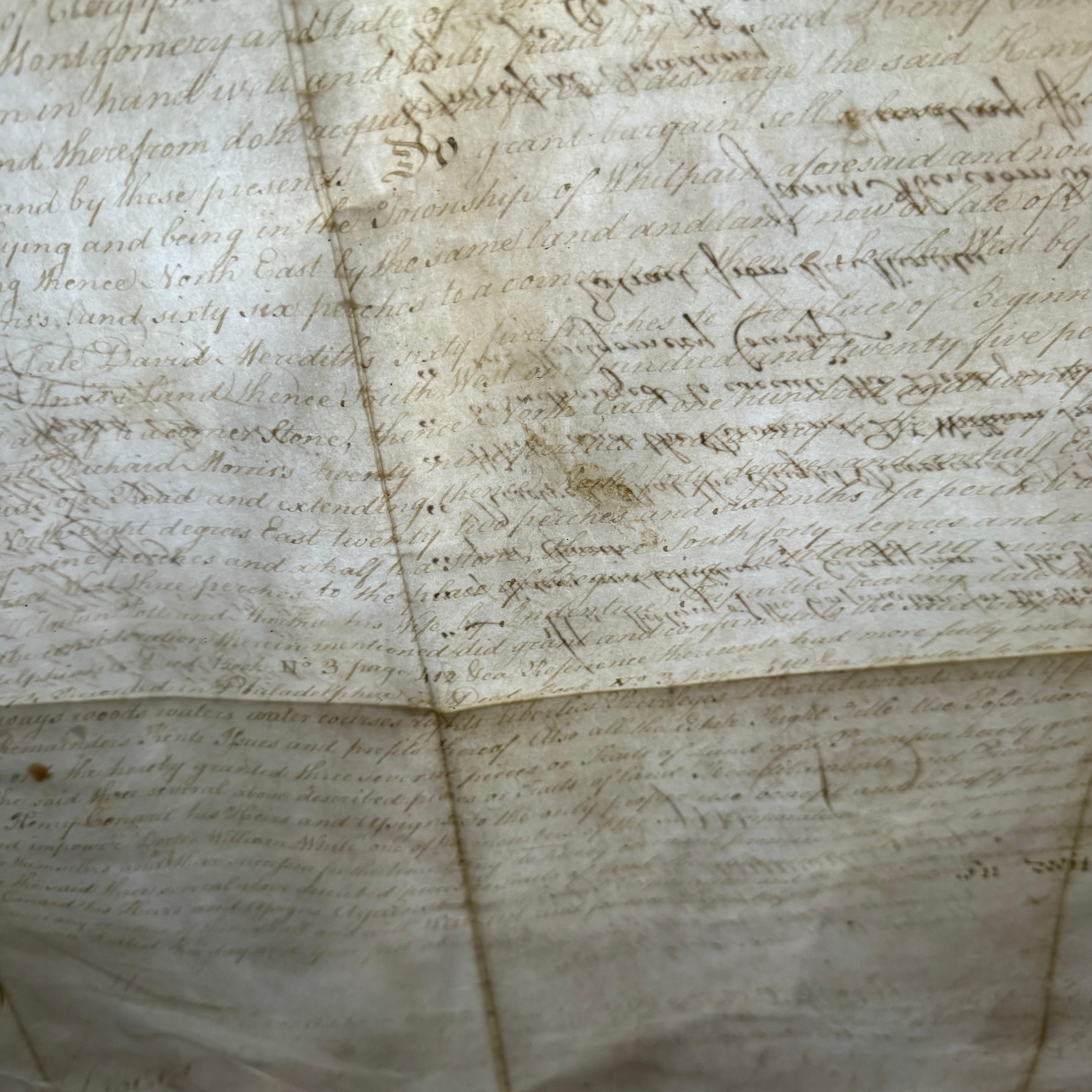 1832 Acte foncier en Vellum américain avec sceau de cire - Document de l'Eglise épiscopale en vente 3