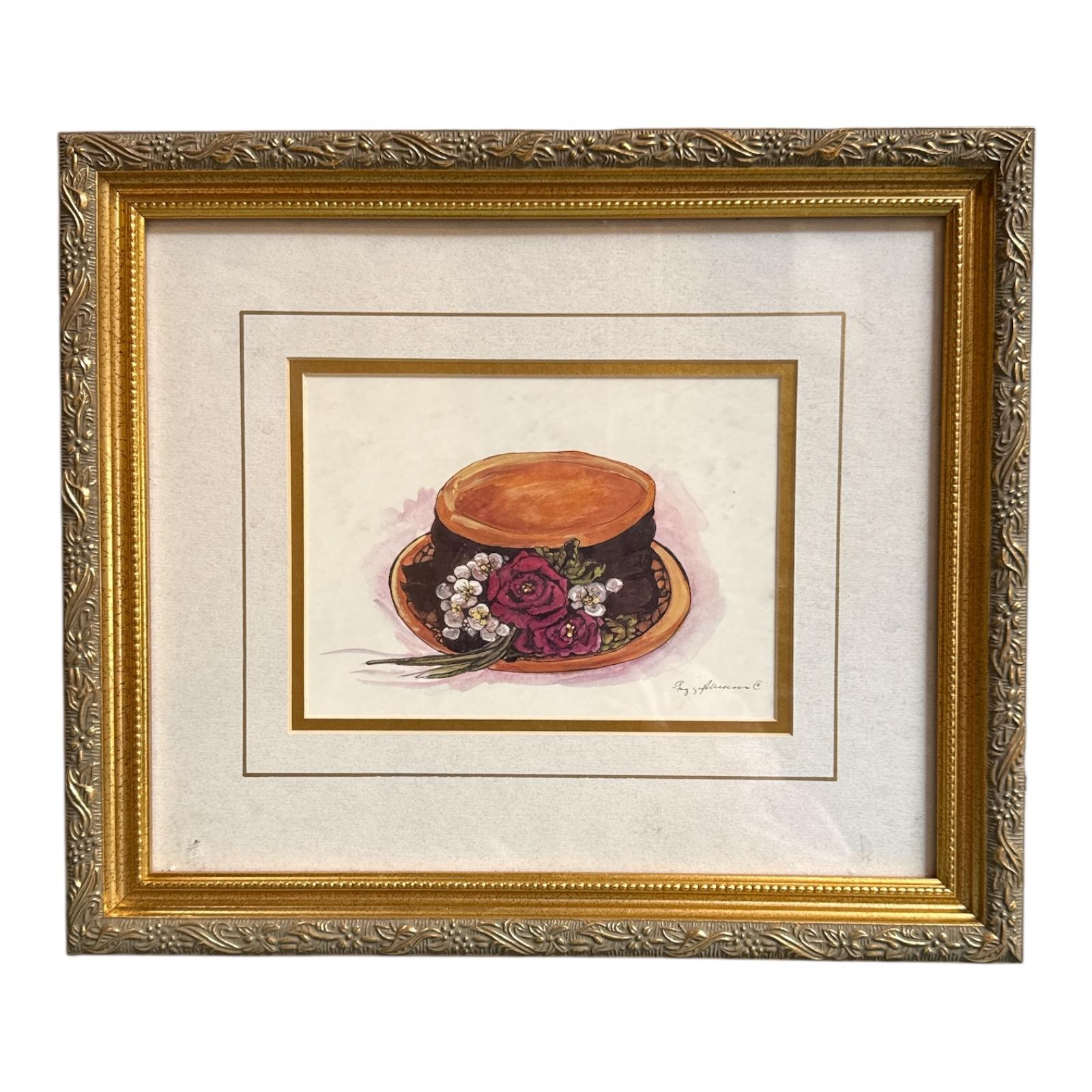 Chapeau orange avec des roses par Peggy Abrams en vente 7