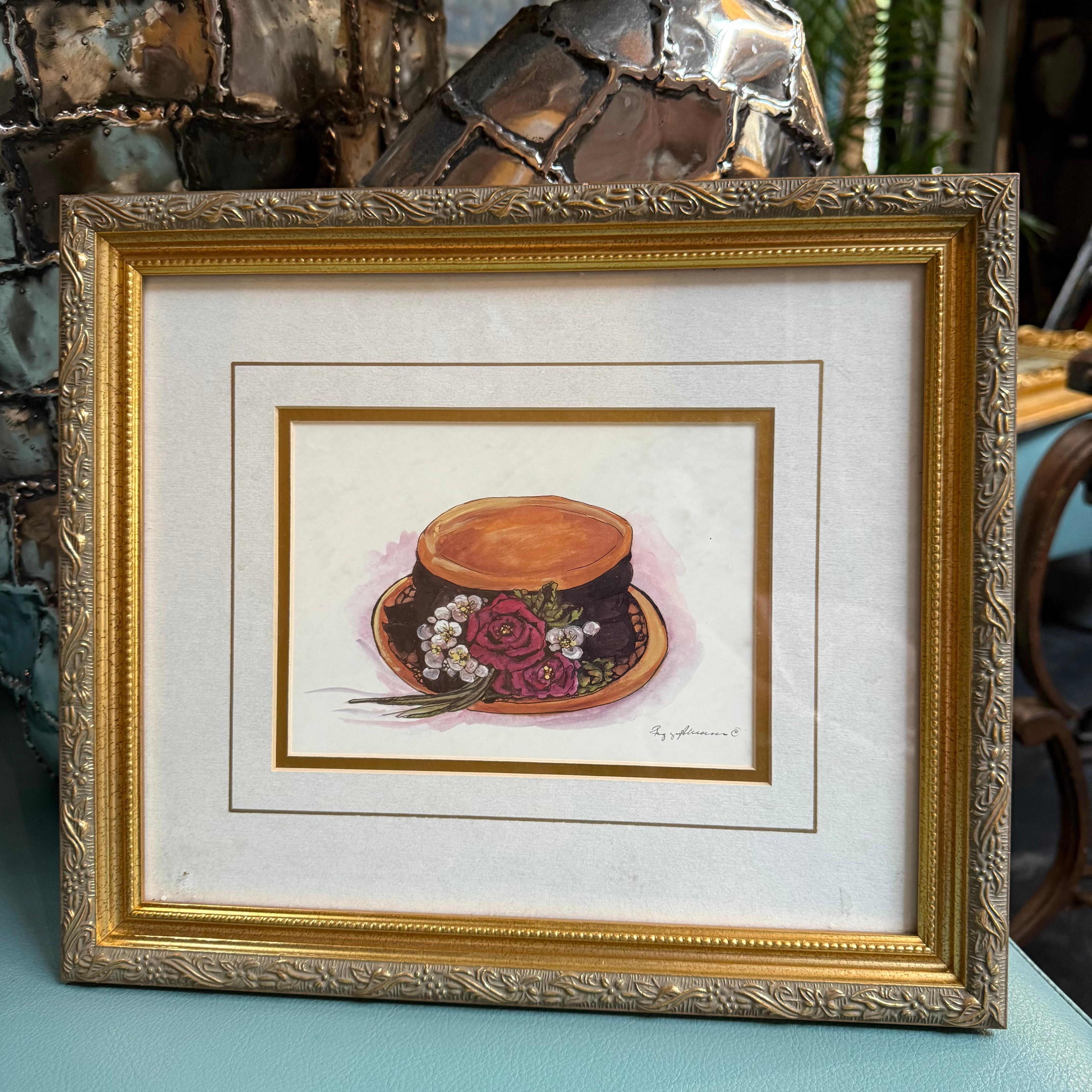 Chapeau orange avec des roses par Peggy Abrams en vente 6