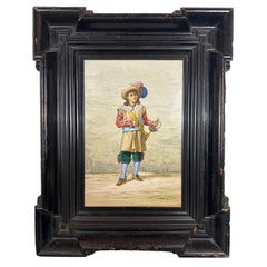 Italian Antique Micromosaic Plaque picture Of "The Chavelier"
