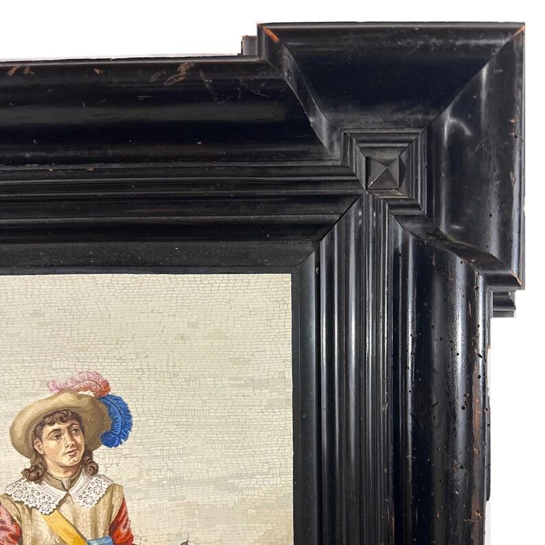 Plaque italienne ancienne en micromosaïque représentant 
