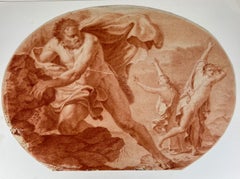 Italian School 18th Century Red Chalk Drawing, Polyphemus, Acis and Galatea