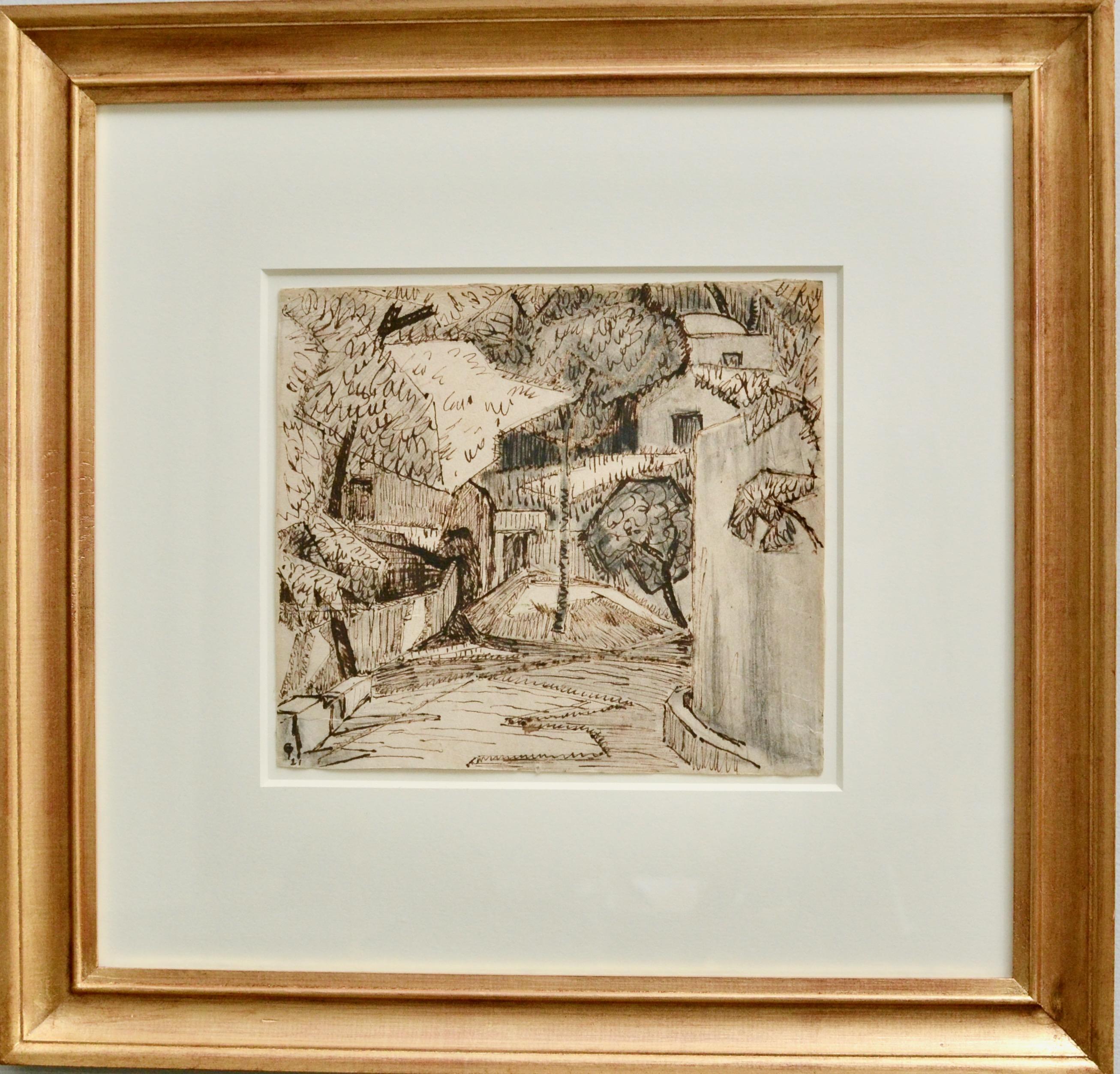 Positano Village - Sepia Drawing 1920´s For Sale 3
