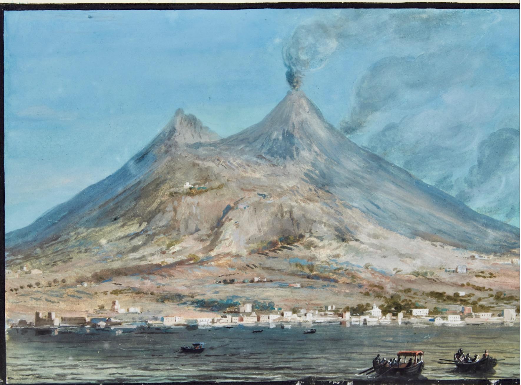 Erupción del Vesubio 1776 - Landscape Art Marrón de Unknown