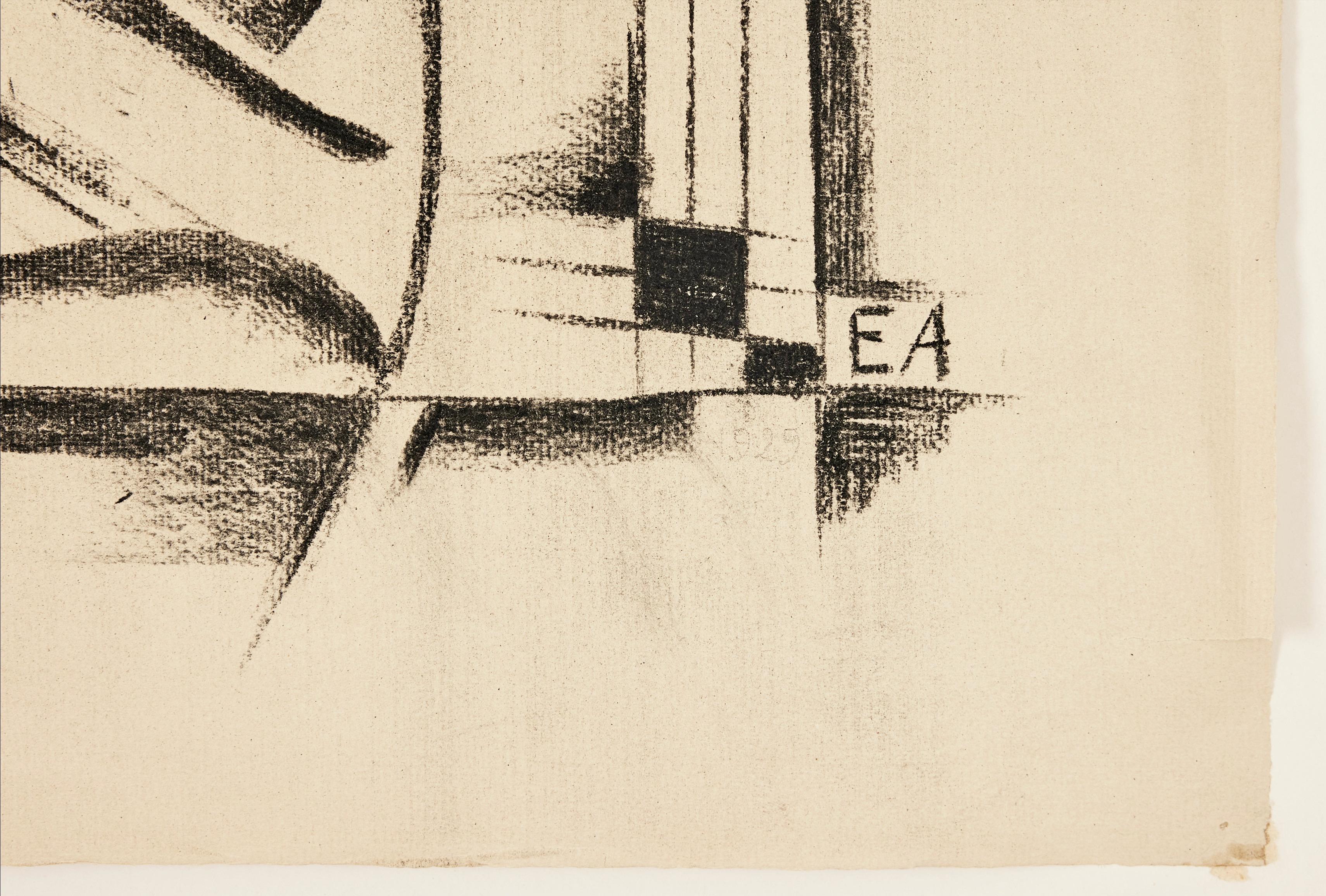 Composición abstracta Dibujo, Poema chino 1929 en venta 1