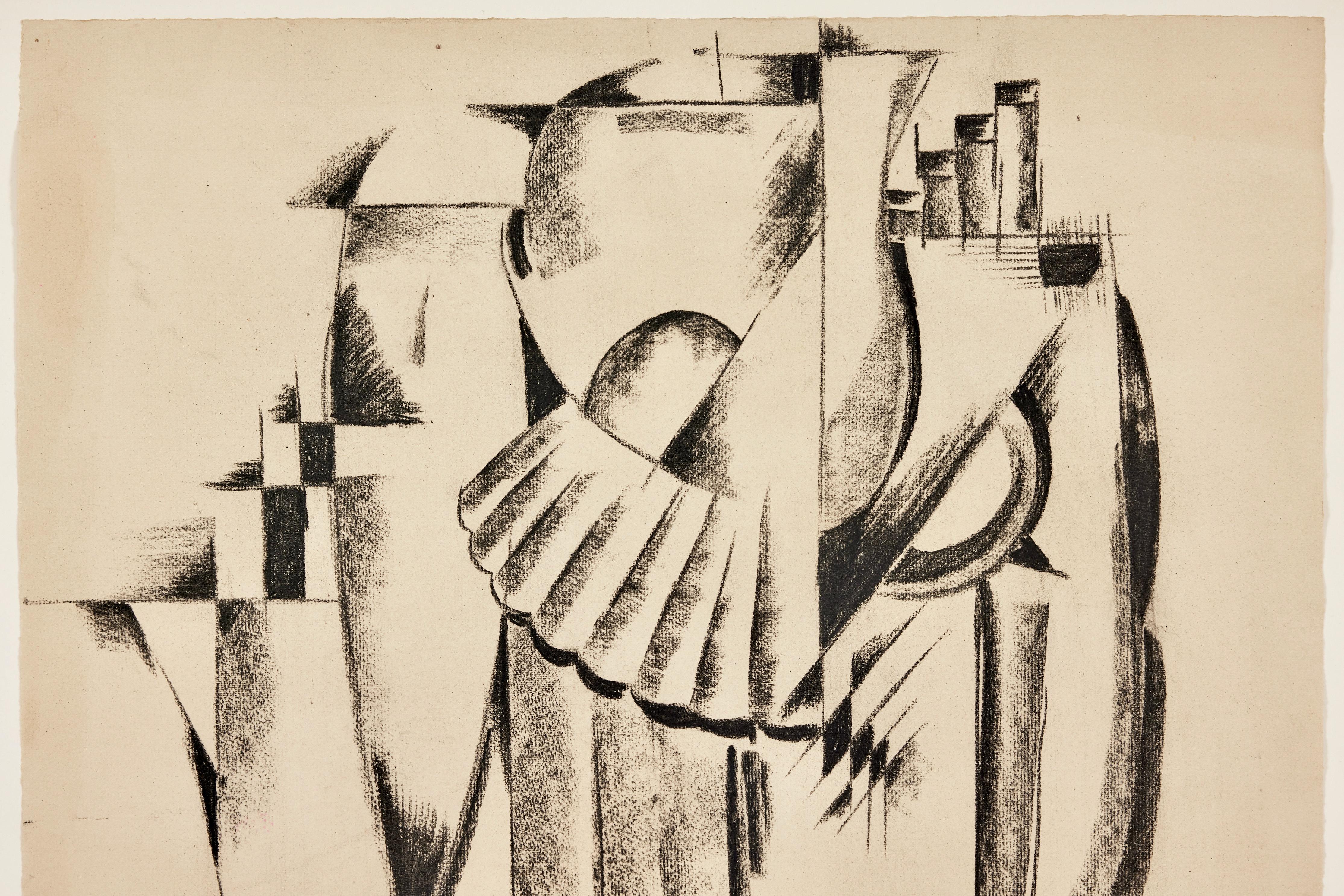 Composición abstracta Dibujo, Poema chino 1929 - Art Abstracto de Edvard Andersson