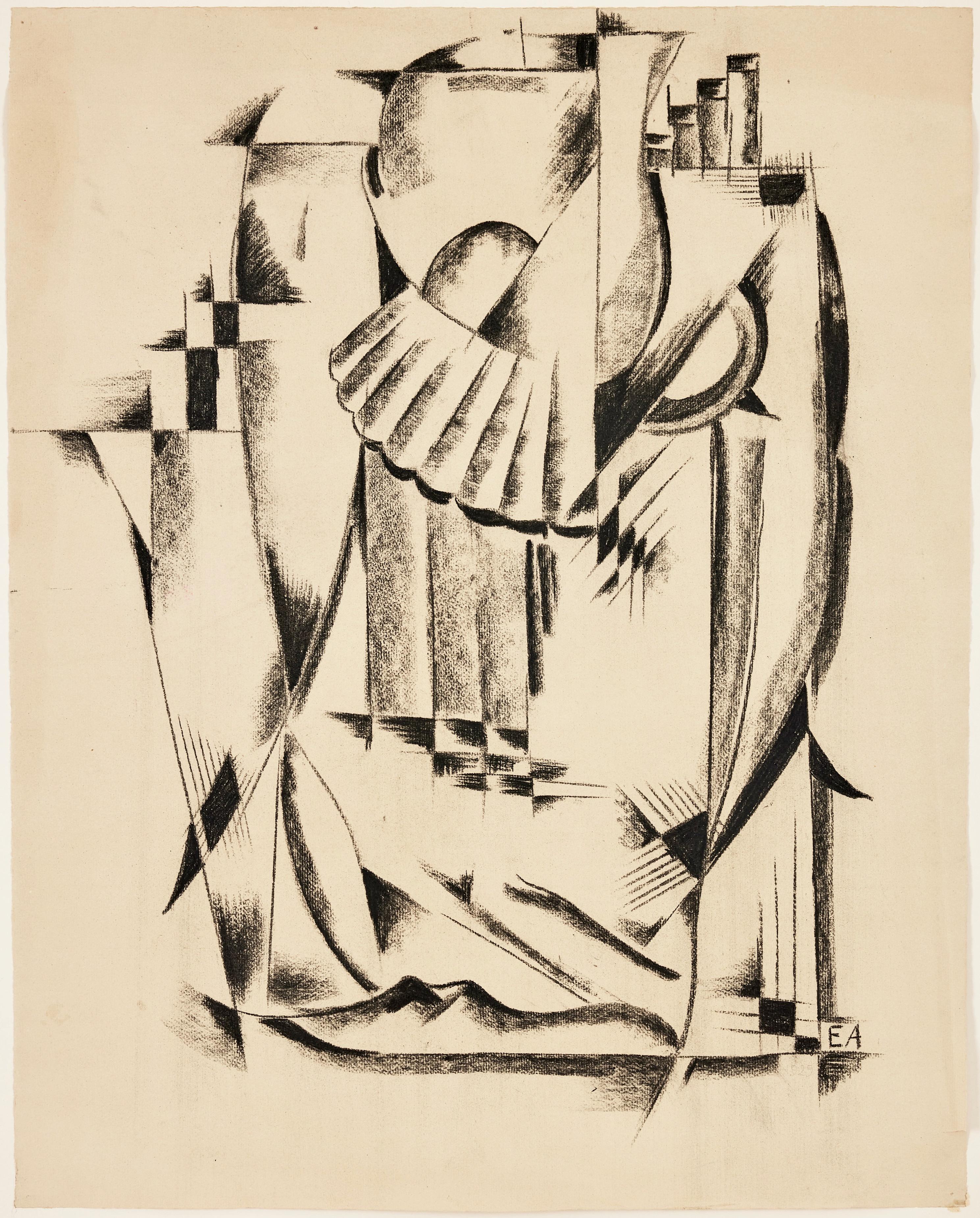 Composición abstracta Dibujo, Poema chino 1929 en venta 2