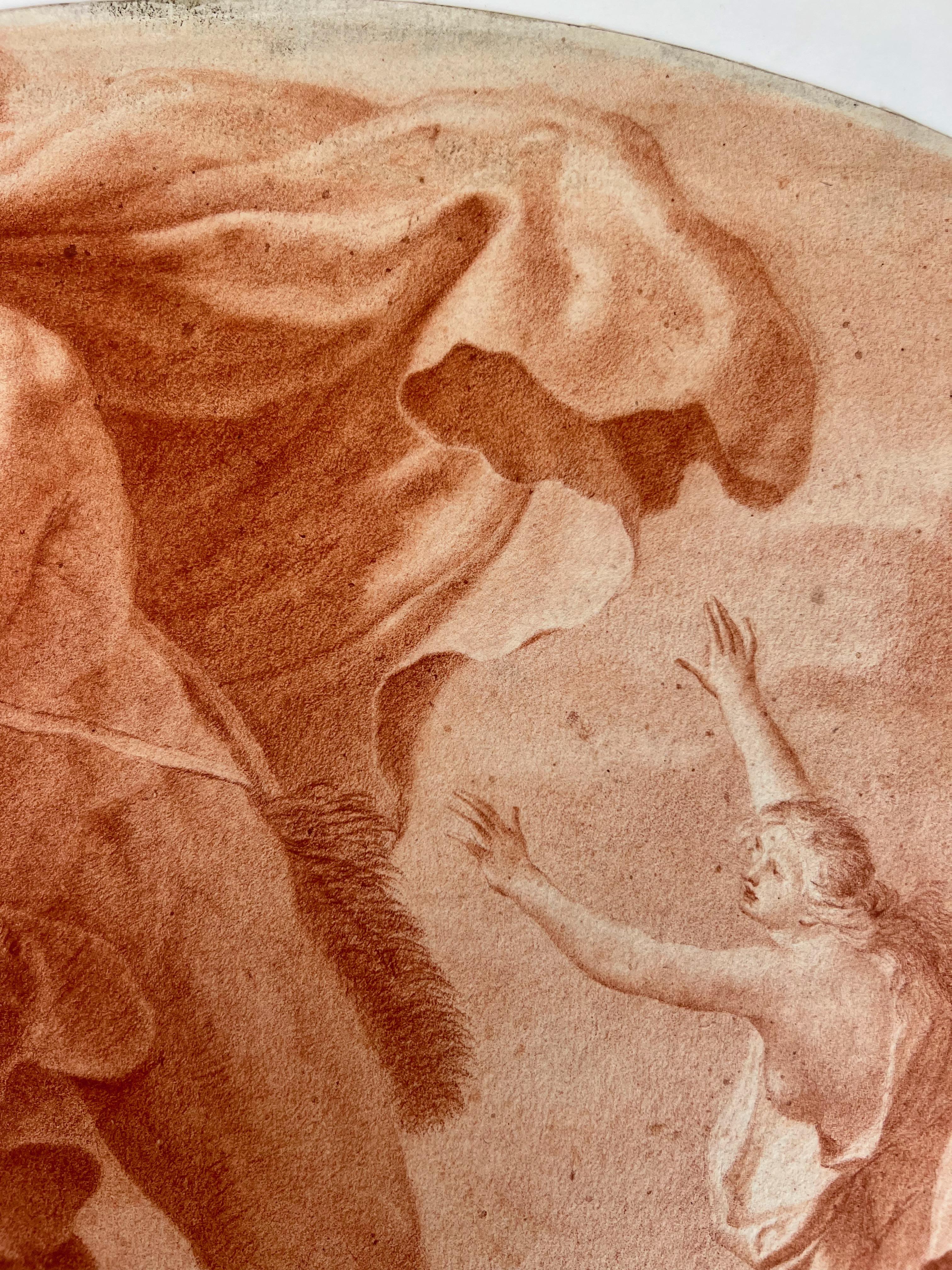 Italian School 18th Century Red Chalk Drawing, Polyphemus, Acis and Galatea For Sale 2