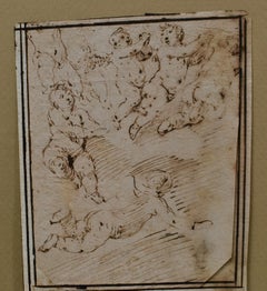 Dibujo de Putti de la Escuela Italiana del Siglo XVII
