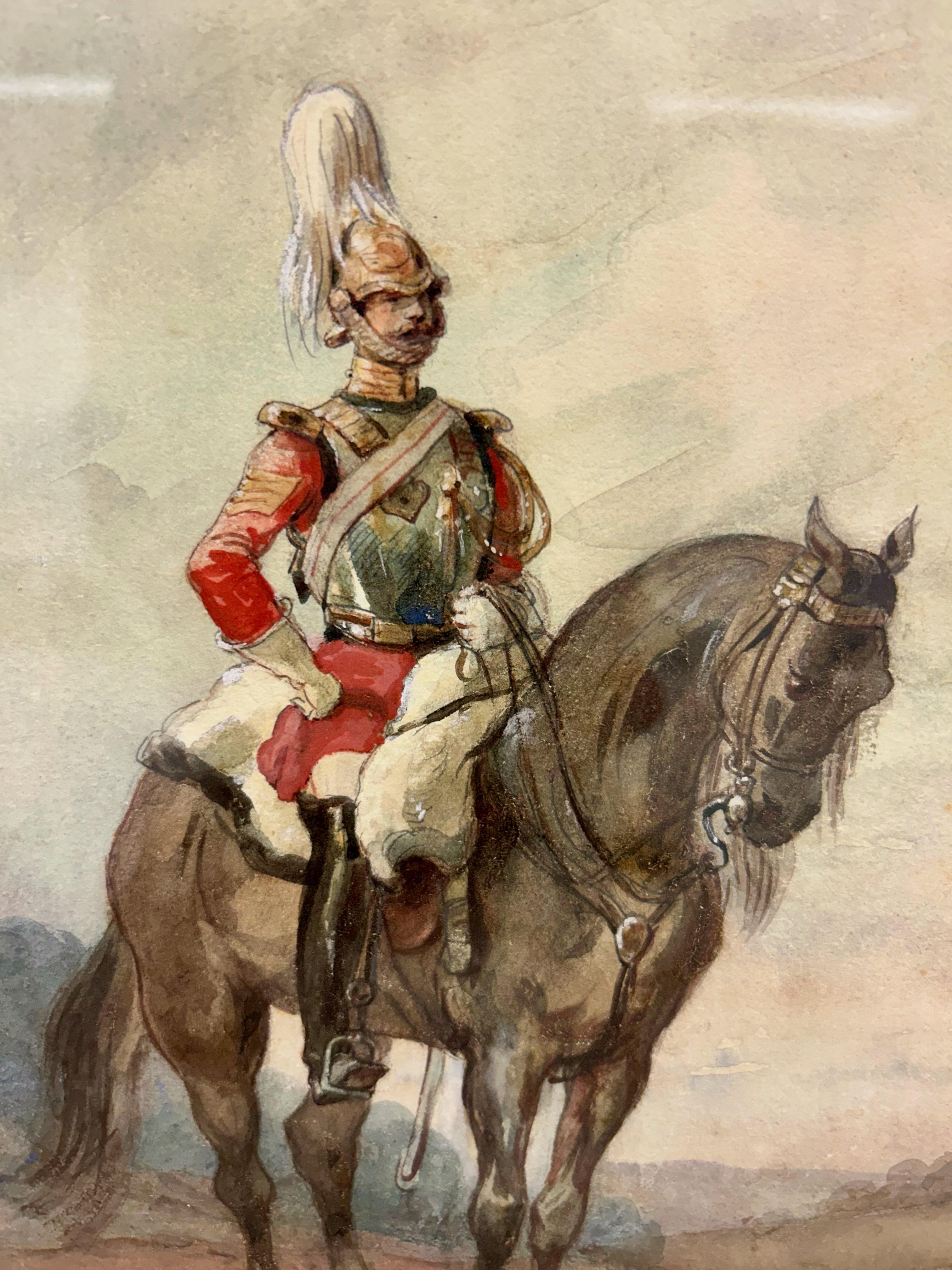 Kavallerieoffizier auf seinem Pferd – Art von Egron Lundgren