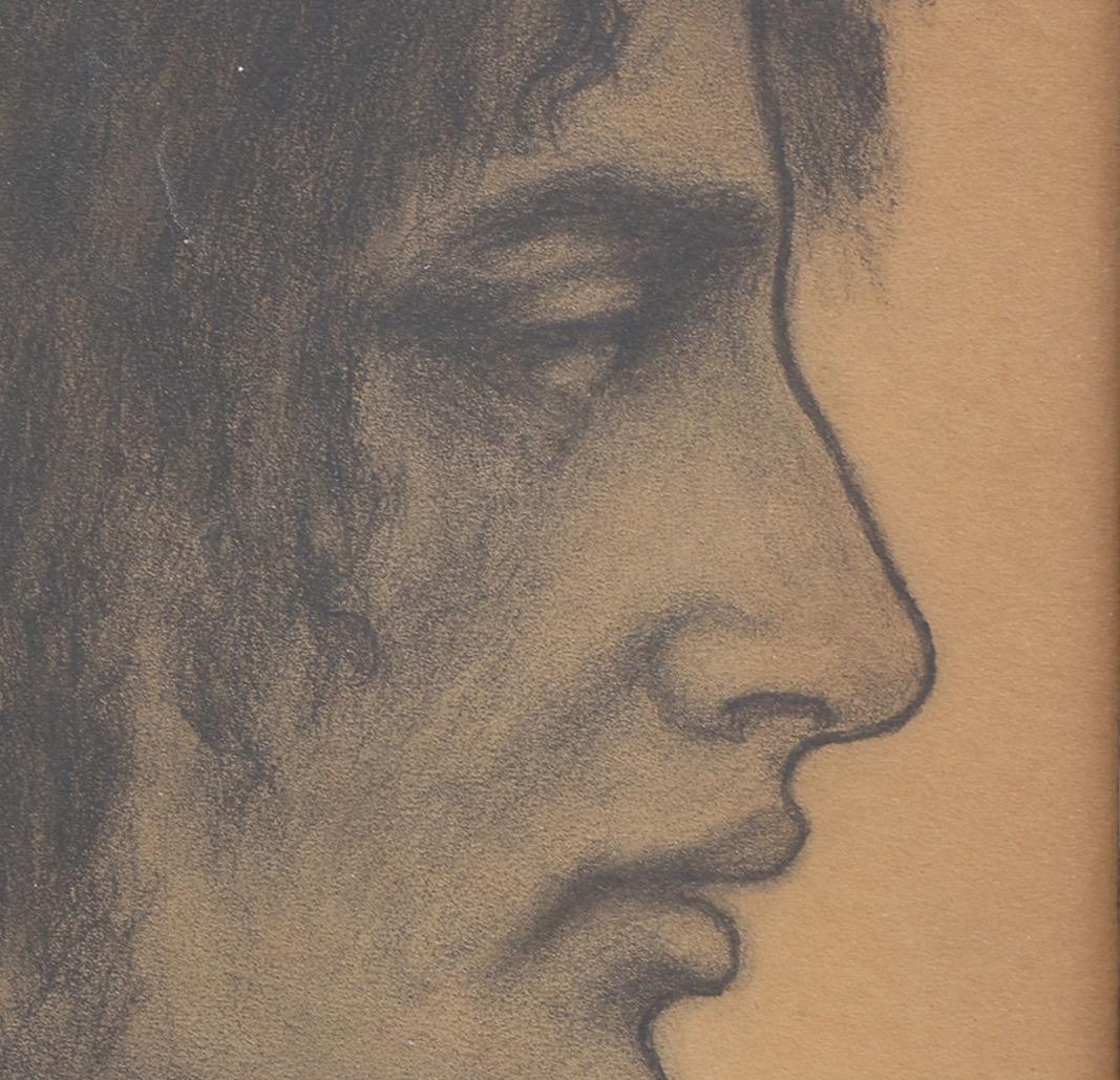 Portrait d'une gitane - Dessin du 19e siècle en vente 2