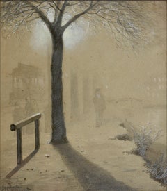 Brume matinale, aquarelle, signée