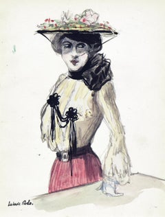 La Parisienne by Ludovic-Rodo Pissarro - Watercolour, Portrait, School of Paris