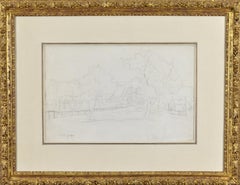 Crystal Palace, London original drawing by Impressionist artist Camille Pissarro