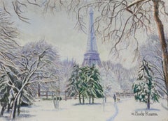Neige à Paris by H. Claude Pissarro - Snow scene of Paris