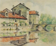 Le Pont by Paulémile Pissarro - Landscape, watercolour