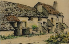Le corp de ferme by Paulémile Pissarro - Watercolour