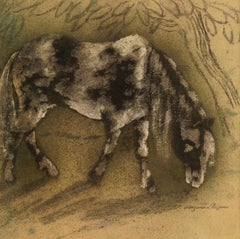 Le Petit Cheval by Georges Manzana Pissarro - Animal charcoal drawing