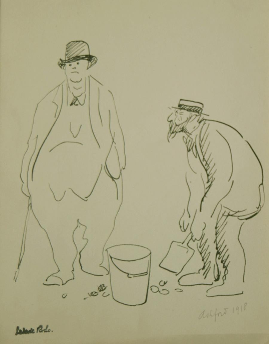 SOLD UNFRAMED 
*UK BUYERS WILL PAY AN ADDITIONAL 20% VAT ON TOP OF THE ABOVE PRICE

The Diggers in Ashford by Ludovic-Rodo Pissarro (1878-1952)
Ink on paper
22.6 x 17.3 cm (8 ⅞ x 6 ¾ inches)
Signed with Estate stamp lower left
Inscribed and dated