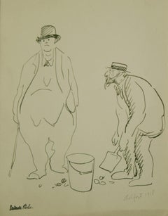 The Diggers in Ashford by Ludovic-Rodo Pissarro - Ink on paper