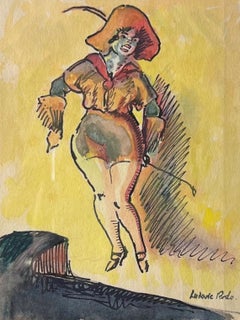 Cabaret Girl by Ludovic-Rodo Pissarro - Watercolour