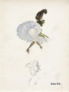 Study of a Dancer and a Lady by Ludovic-Rodo Pissarro - Watercolour