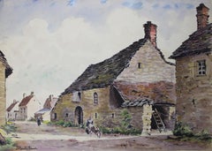 Antique Rue d'un Village by Paulémile Pissarro - Watercolour